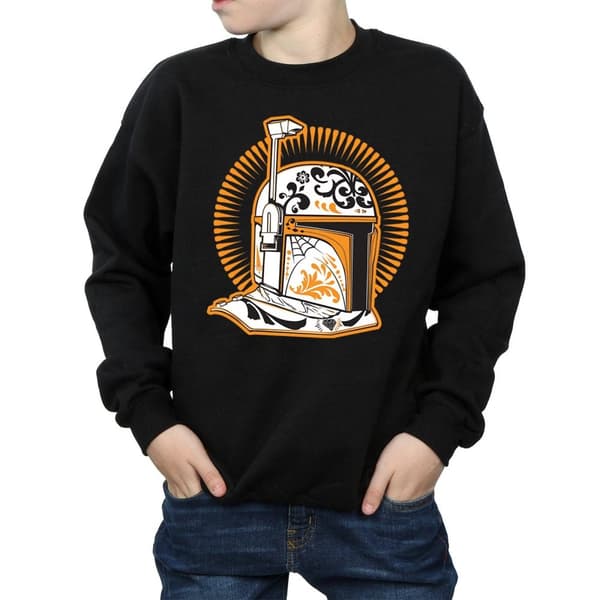 Star Wars Boys Boba Fett Dia De Los Muertos Sweatshirt