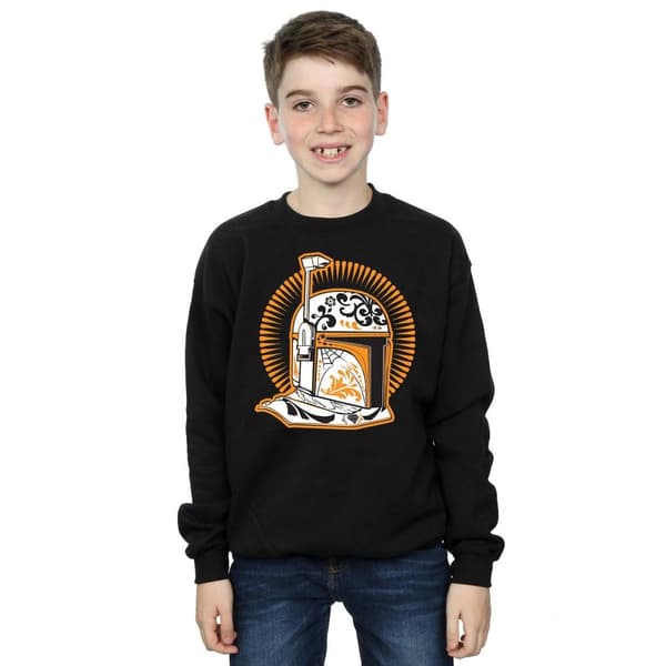 Star Wars Boys Boba Fett Dia De Los Muertos Sweatshirt