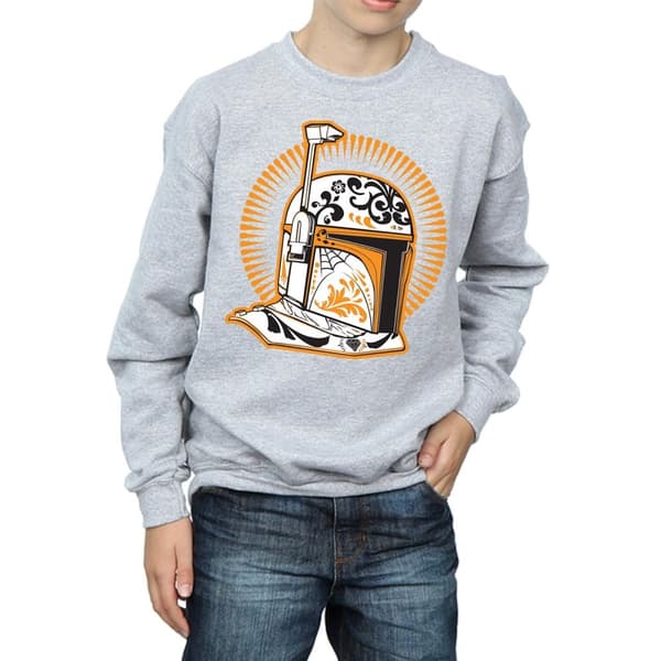 Star Wars Boys Boba Fett Dia De Los Muertos Sweatshirt
