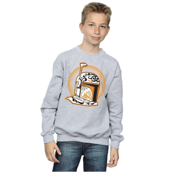 Star Wars Boys Boba Fett Dia De Los Muertos Sweatshirt
