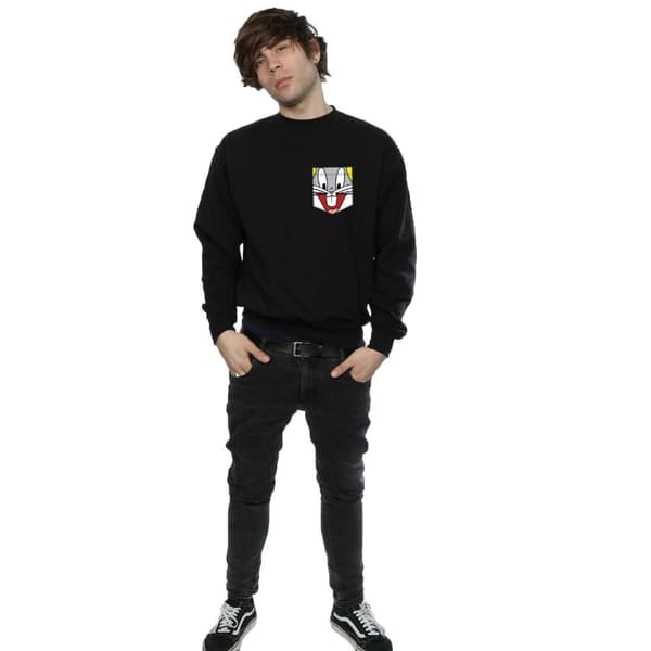 Looney Tunes Sweatshirt med fuskficka - Bugs Bunny Face, herr