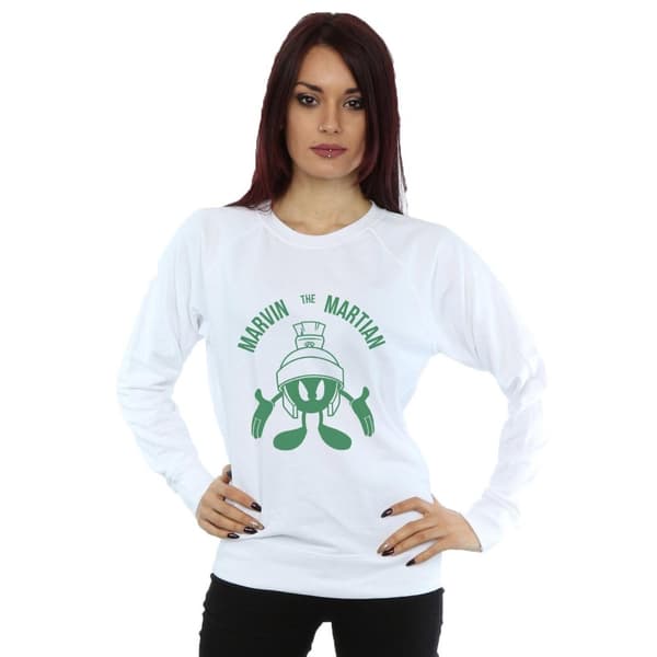 Looney Tunes Dam/Tjej Marvin The Martian Sweatshirt med stort huvud