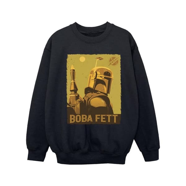 Star Wars Girls The Book Of Boba Fett Planetary Stare Sweatshirt Black 9-11 Years