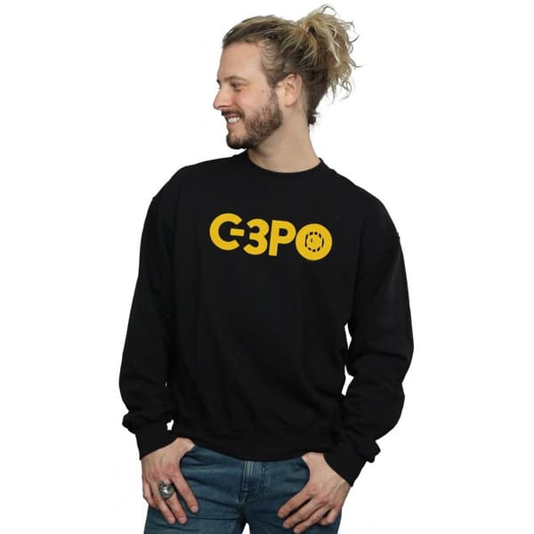 Star Wars Mens The Rise Of Skywalker C-3PO Text Logo Sweatshirt