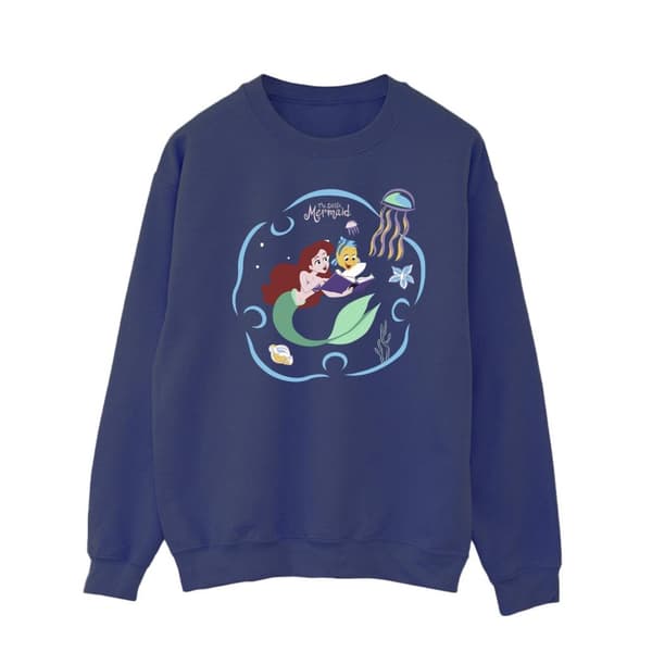 Disney Den lilla sjöjungfrun läser en bok - Sweatshirt, herr Navy Blue S