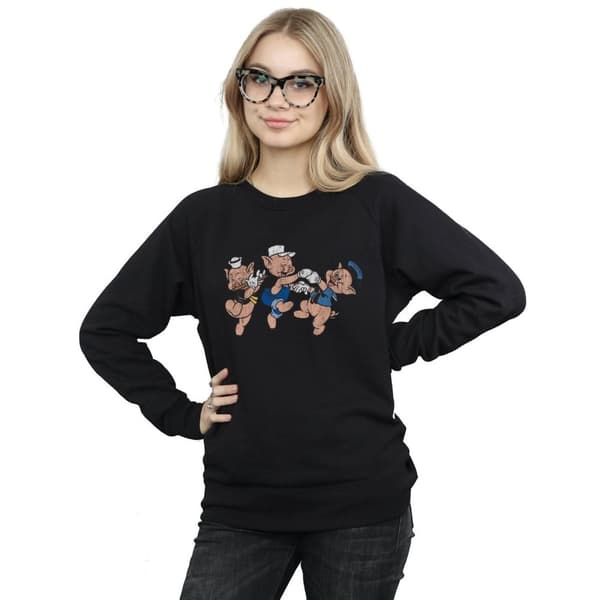 Disney Womens/Ladies Three Little Pigs Having Fun Sweatshirt
