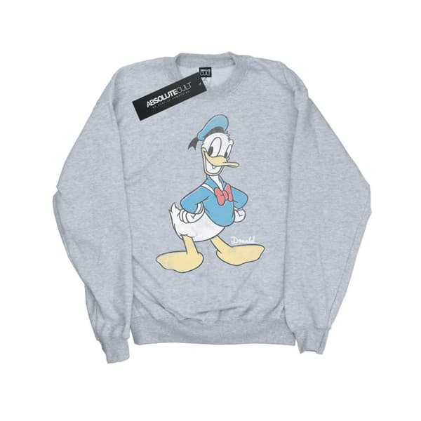 Disney Donald Duck Classic Donald Sweatshirt för flickor Sports Grey 9-11 Years