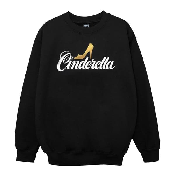 Disney Sweatshirt med Cinderella Shoe-logotyp för flickor Black 3-4 Years