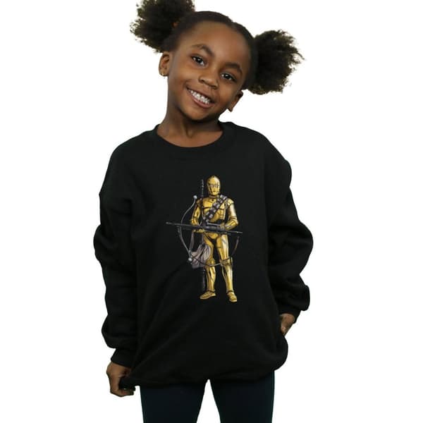 Star Wars: The Rise of Skywalker Star Wars The Rise Of Skywalker C-3PO Chewbacca Bow Caster Sweatshirt för flickor