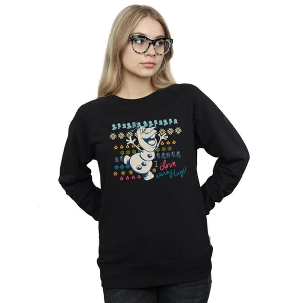 Disney Womens/Ladies Frozen I Love Warm Hugs Sweatshirt