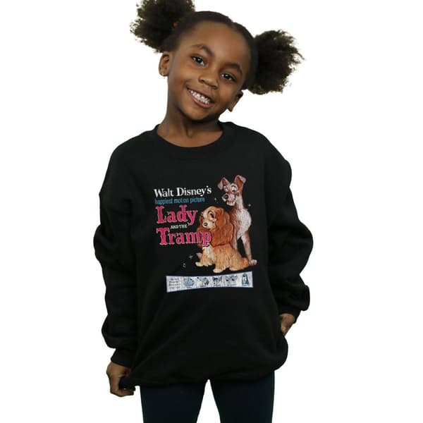 Disney Girls Lady And The Tramp Distressed Classic Poster Sweatshirt