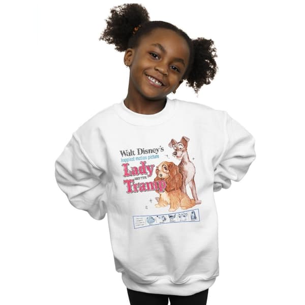 Disney Girls Lady And The Tramp Distressed Classic Poster Sweatshirt