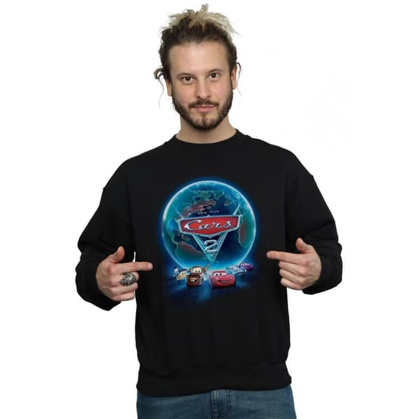 Disney Mens Cars Globe Movie Poster Sweatshirt