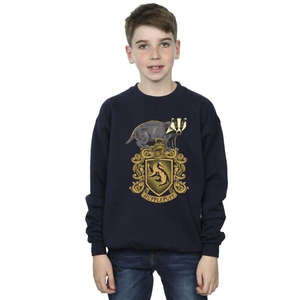 Harry Potter Hufflepuff Sketch Crest-tröja för pojkar