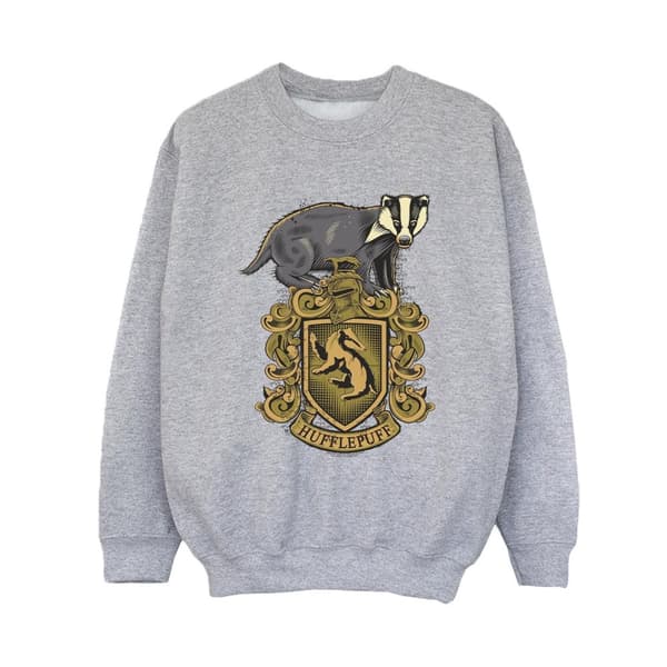 Harry Potter Boys Hufflepuff Sketch Crest Sweatshirt