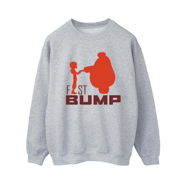 Disney Dam/Tjej Big Hero 6 Baymax Fist Bump Cutout Sweatshirt Sports Grey S