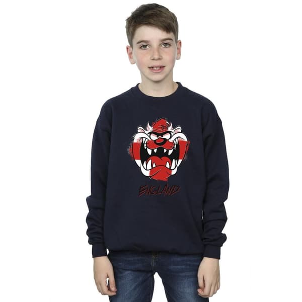 Looney Tunes Boys Taz England Face Sweatshirt