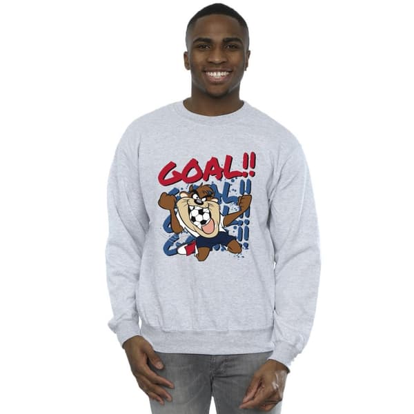 Looney Tunes Mens Taz Goal Goal Goal Sweatshirt