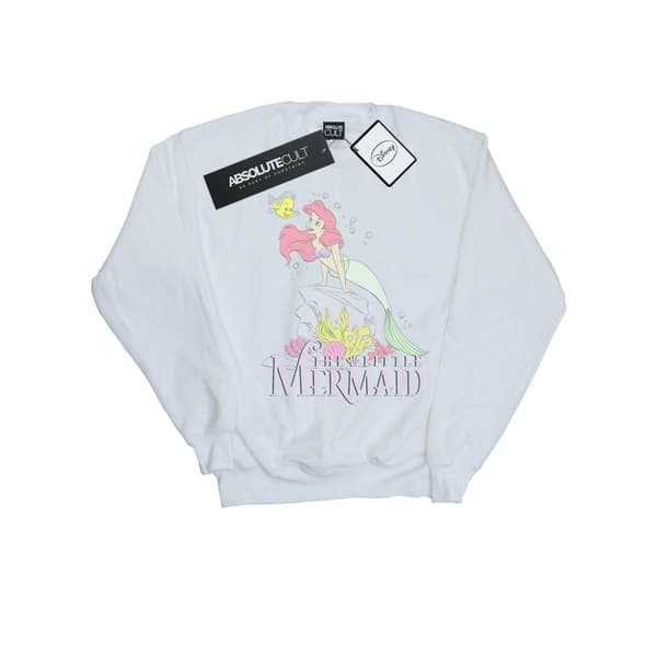 Disney Boys The Little Mermaid Faded Nostalgia Sweatshirt White 7-8 Years
