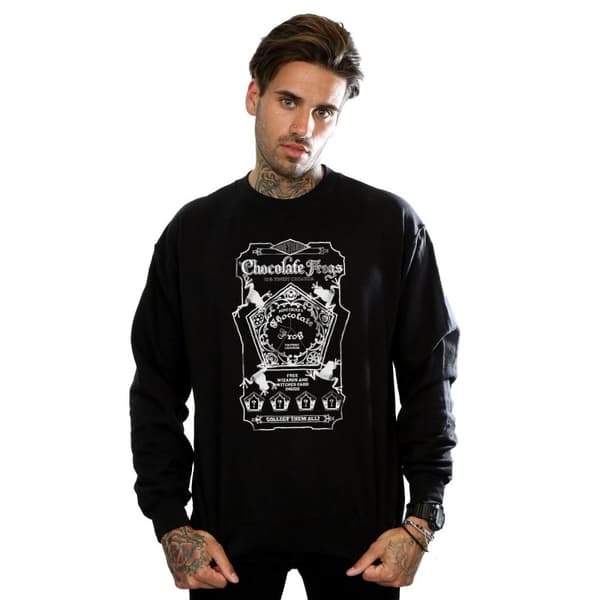 Harry Potter Mens Chocolate Frogs Mono Label Sweatshirt
