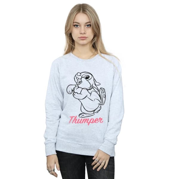 Disney Womens/Ladies Bambi Thumper Line Drawing Sweatshirt
