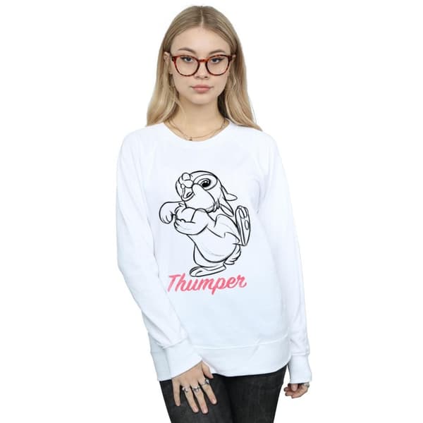 Disney Womens/Ladies Bambi Thumper Line Drawing Sweatshirt
