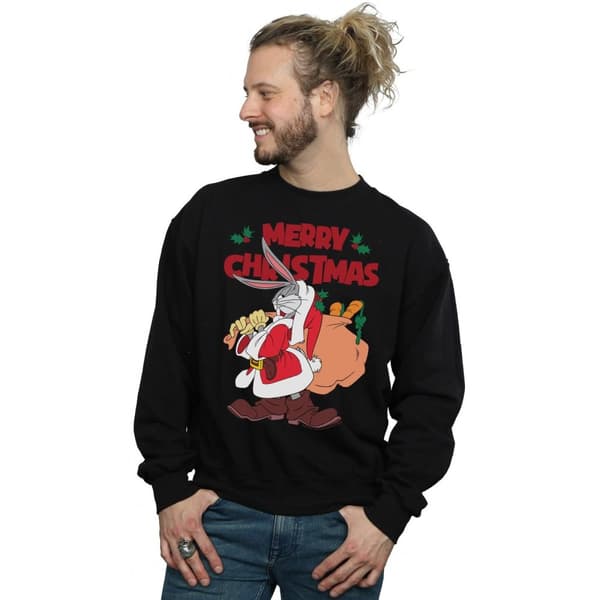 Looney Tunes Mens Santa Bugs Bunny Sweatshirt