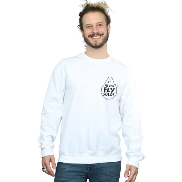 Star Wars Sweatshirt Never Fly Solo för herrar