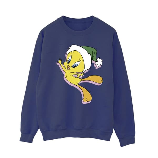 Looney Tunes Dam/Tjej Tweety Christmas Hat Sweatshirt