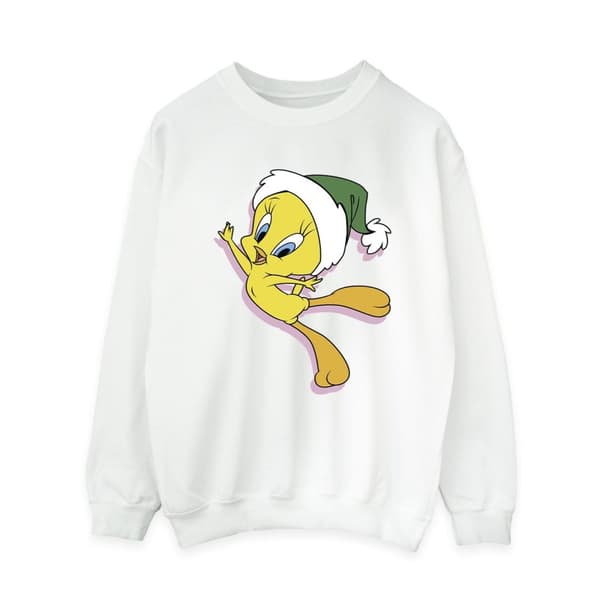 Looney Tunes Dam/Tjej Tweety Christmas Hat Sweatshirt