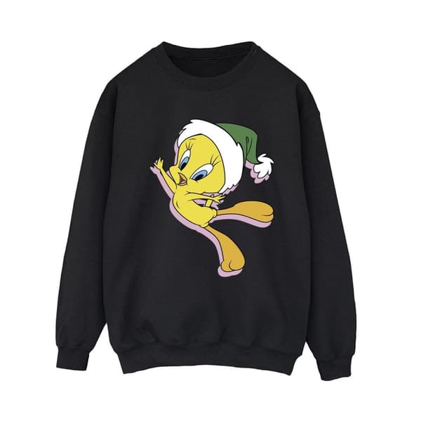 Looney Tunes Dam/Tjej Tweety Christmas Hat Sweatshirt