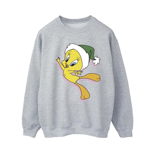 Looney Tunes Dam/Tjej Tweety Christmas Hat Sweatshirt