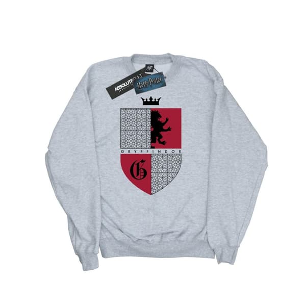 Harry Potter Mens Gryffindor Shield Sweatshirt Sports Grey XXL