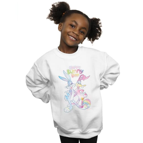 Looney Tunes Girls Bugs And Daffy Happy Bunny Day Sweatshirt