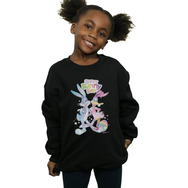 Looney Tunes Girls Bugs And Daffy Happy Bunny Day Sweatshirt