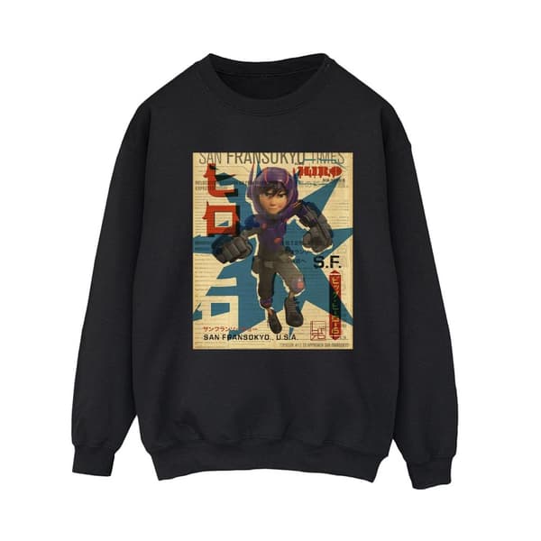 Disney Womens/Ladies Big Hero 6 Baymax Hiro Newspaper Sweatshirt
