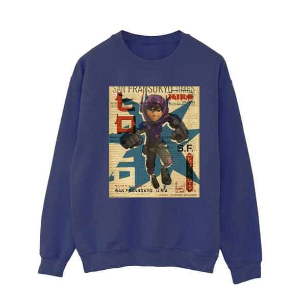 Disney Womens/Ladies Big Hero 6 Baymax Hiro Newspaper Sweatshirt