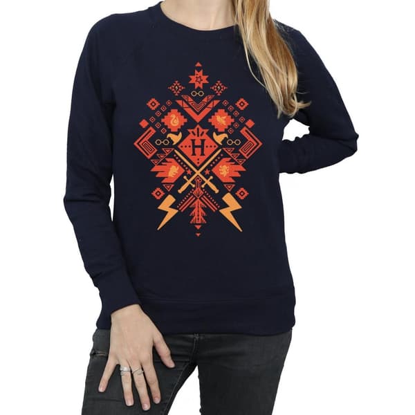 Harry Potter Womens/Ladies Christmas Fair Isle Sweatshirt