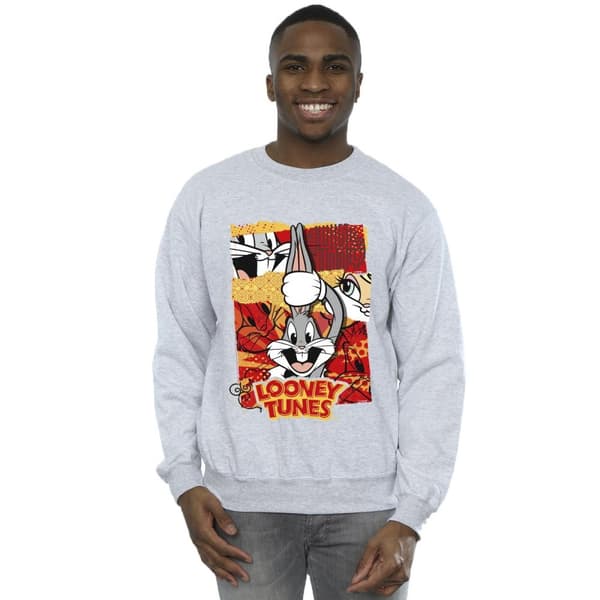 Looney Tunes Mens Bugs Rabbit Comic New Year Sweatshirt