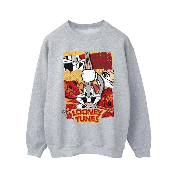 Looney Tunes Mens Bugs Rabbit Comic New Year Sweatshirt