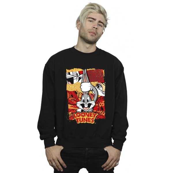 Looney Tunes Mens Bugs Rabbit Comic New Year Sweatshirt