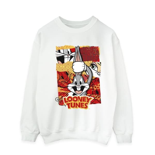Looney Tunes Mens Bugs Rabbit Comic New Year Sweatshirt