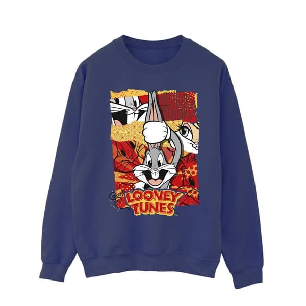 Looney Tunes Mens Bugs Rabbit Comic New Year Sweatshirt