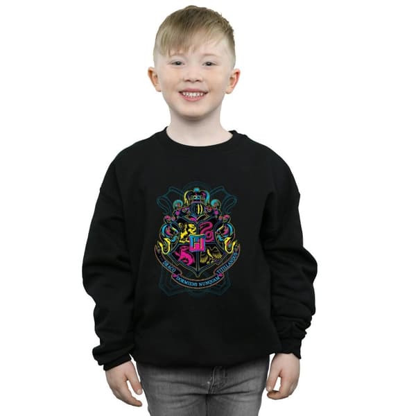 Harry Potter Boys Neon Hogwarts Crest Sweatshirt