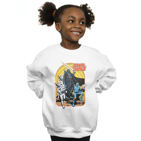 Star Wars Girls Vintage Comic Scene Sweatshirt