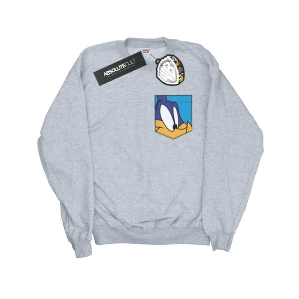 Looney Tunes Girls Road Runner Face Faux Pocket Sweatshirt