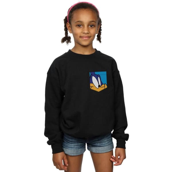 Looney Tunes Girls Road Runner Face Faux Pocket Sweatshirt