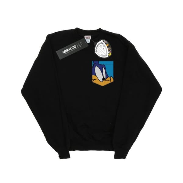 Looney Tunes Girls Road Runner Face Faux Pocket Sweatshirt