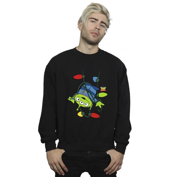 Disney Mens Toy Story Christmas Lights Aliens Sweatshirt