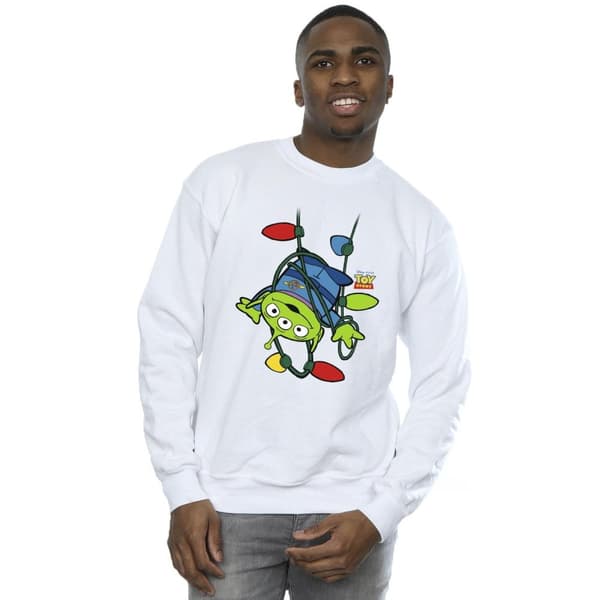 Disney Mens Toy Story Christmas Lights Aliens Sweatshirt